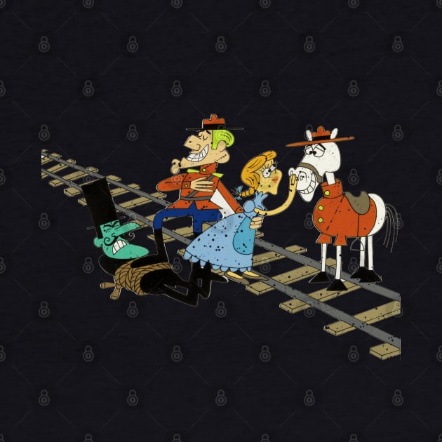 Dudley Do-Right, Nell, Horse and Snidely Whiplash by offsetvinylfilm